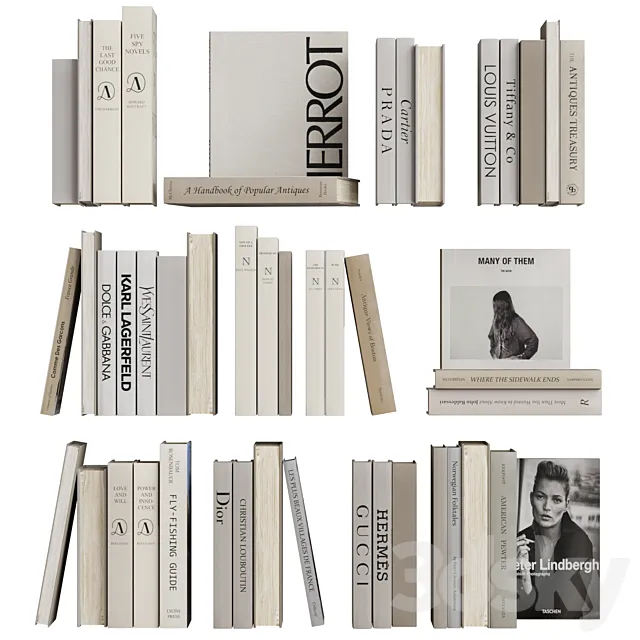 Book decor set 3 3DModel