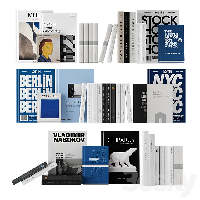 book set 02 - blue 3DModel