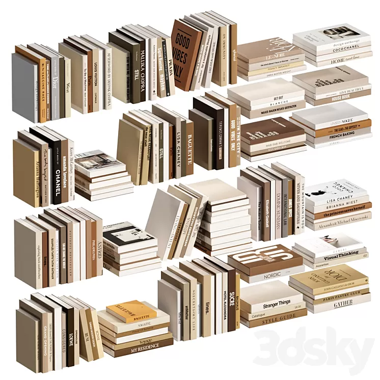 Book set 2 3D Model Free Download