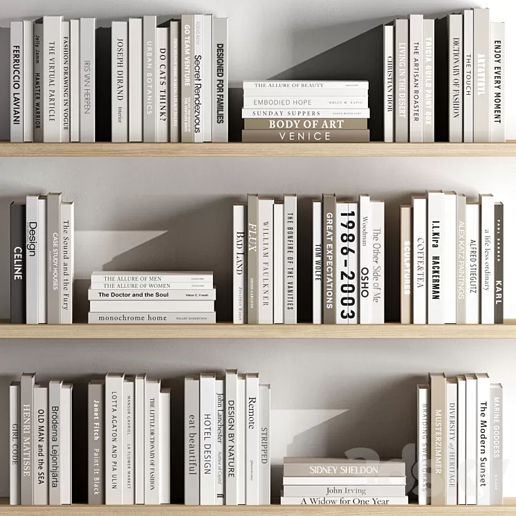 Book set 4 3D Model Free Download