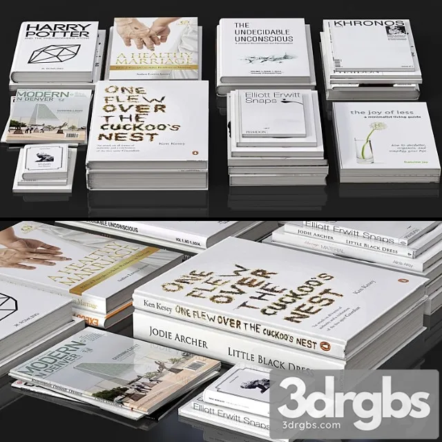 Book Stack Set Vol 4 3D Model Download