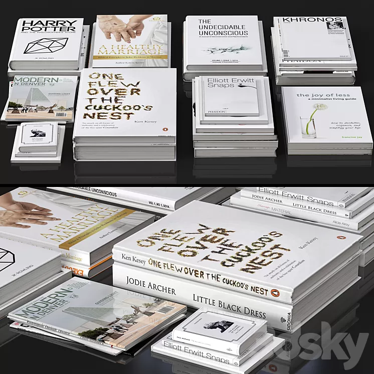 Book stack set Vol 4 3D Model
