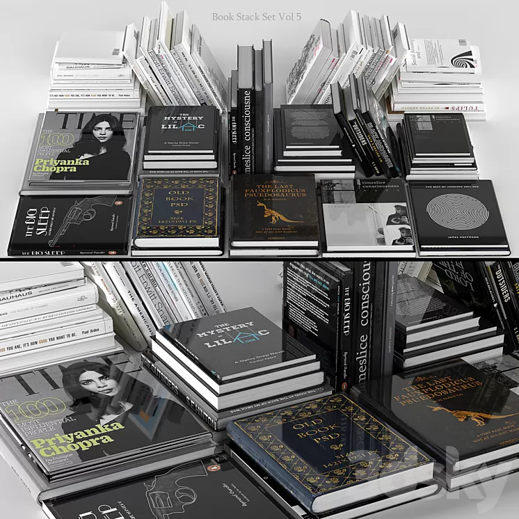 Book Stack Set Vol 5 3D Model