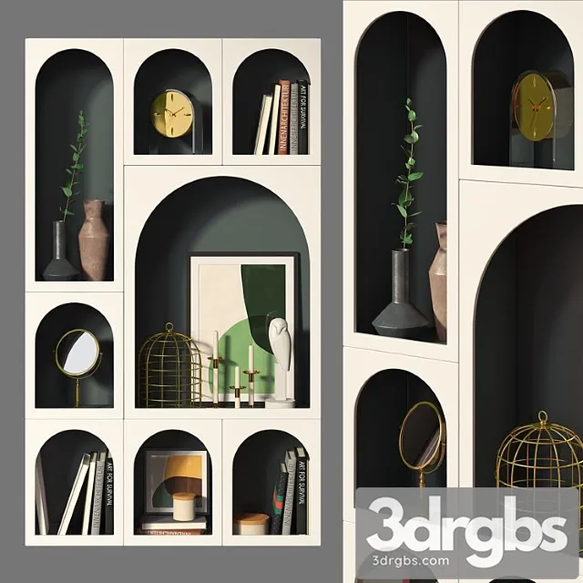 Bookcase bonaldo set 01 3D Model Free