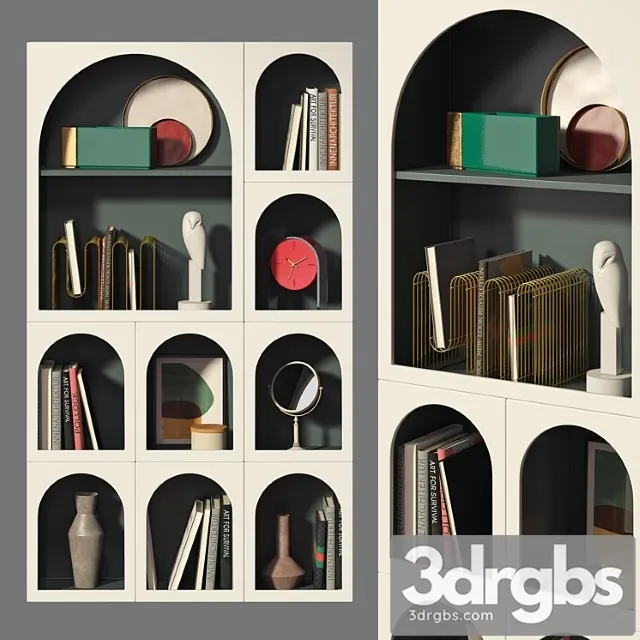 Bookcase bonaldo set 02 3D Model Free