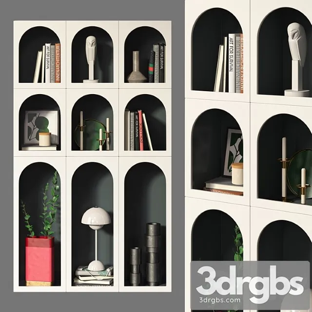 Bookcase bonaldo set 03 3D Model Free