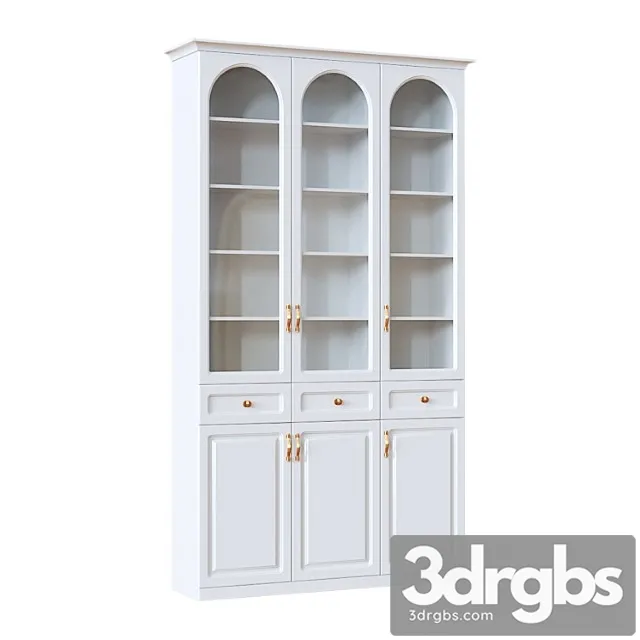 Bookcase classic 2 white 3D Model Free