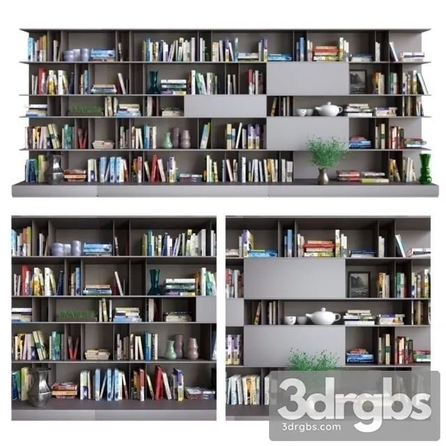 Bookcase Decoration 03 3D Model Free