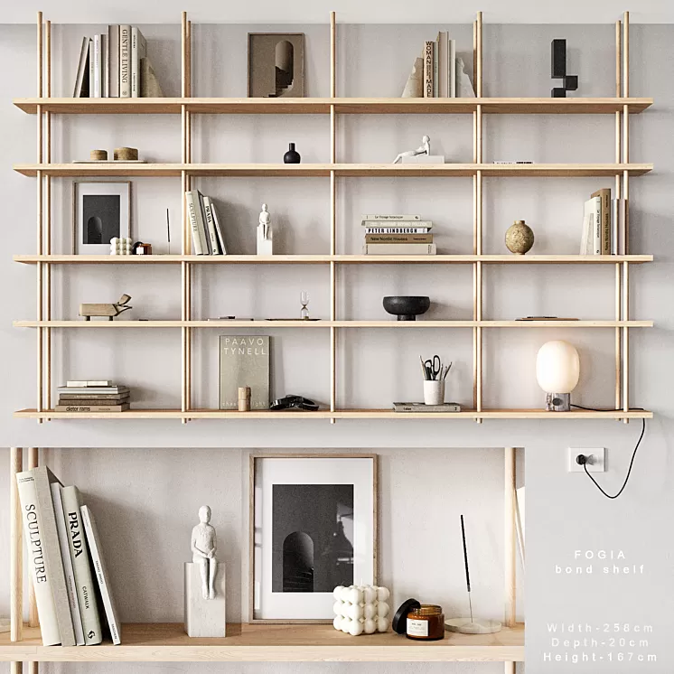 Bookcase FOGIA 3D Model Free