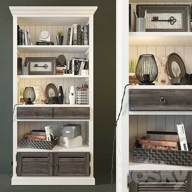 Bookcase Folk (smoky). Wellige 3DModel