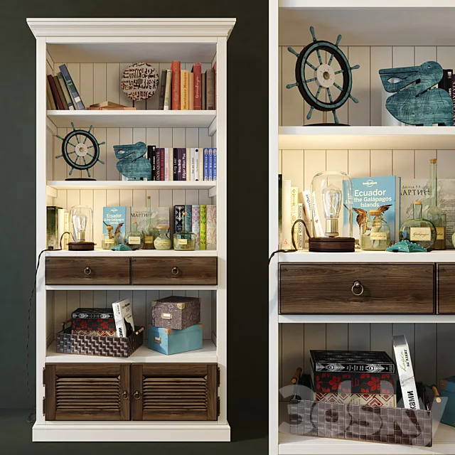 Bookcase Folk. Wellige 3DModel