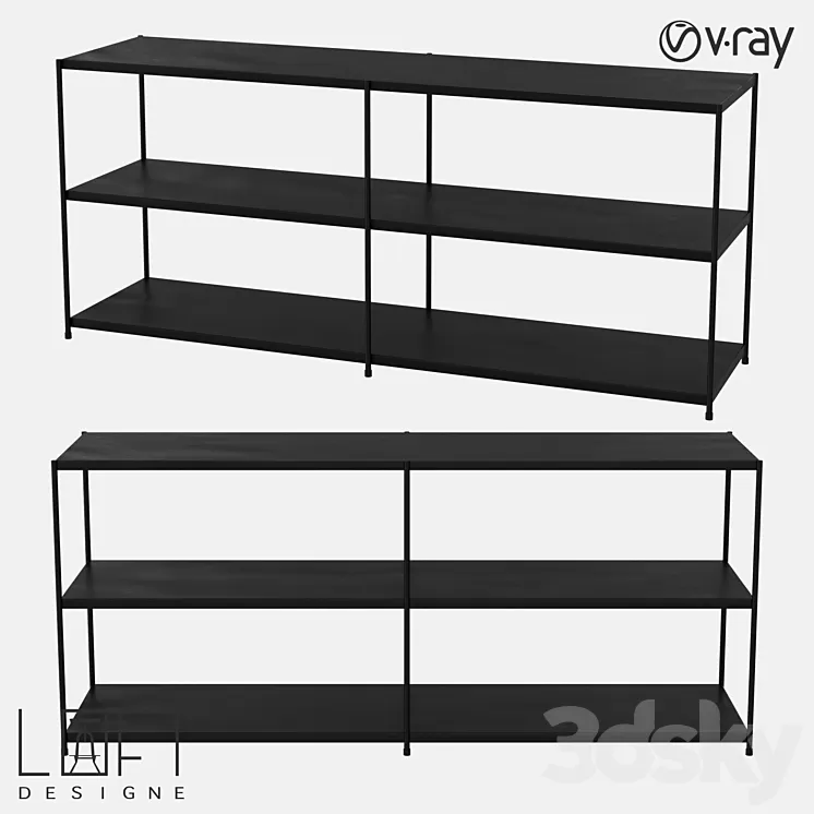 Bookcase LoftDesigne 81514 model 3D Model