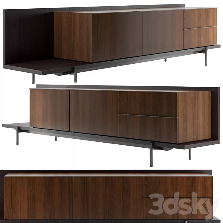 bookcase Minotti Superquadra 2021 collection № 3 3D Model