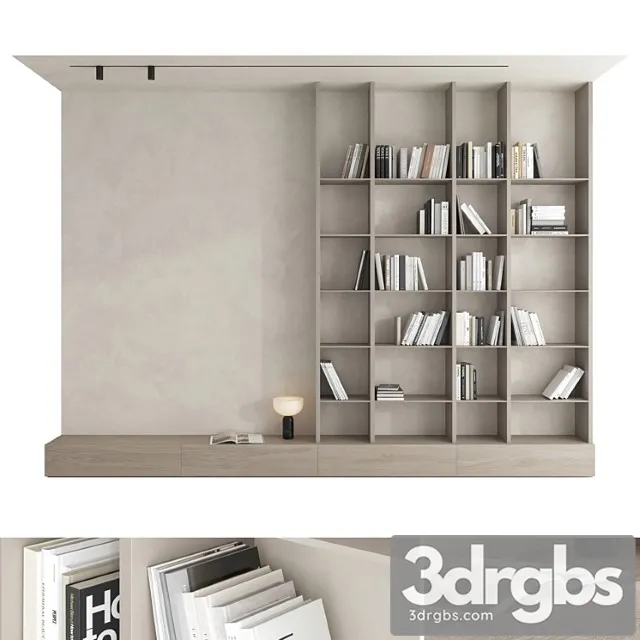 Bookcase set 01 2 3D Model Free