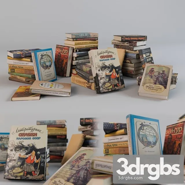 Books 3D Model Free