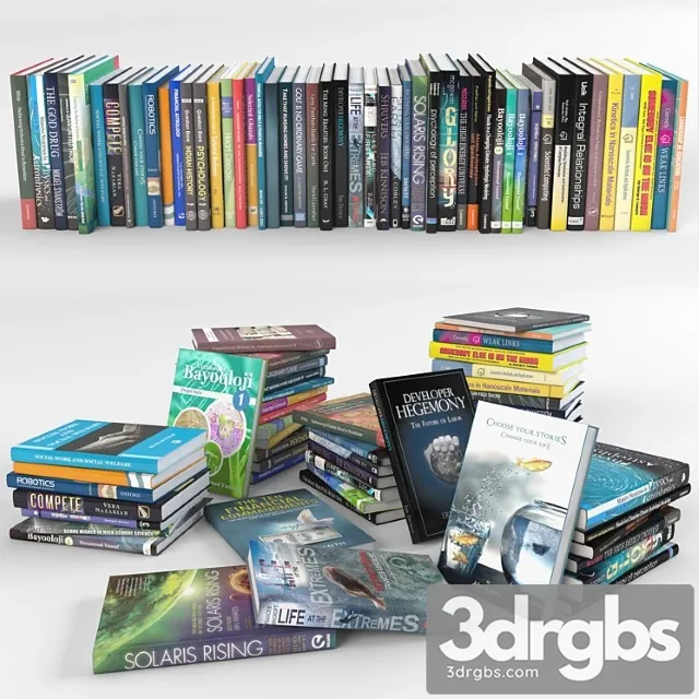 Books (set 5) 3D Model Free