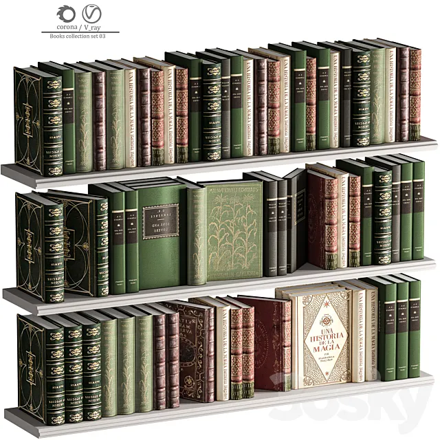 Books_collection_set_03 3DModel