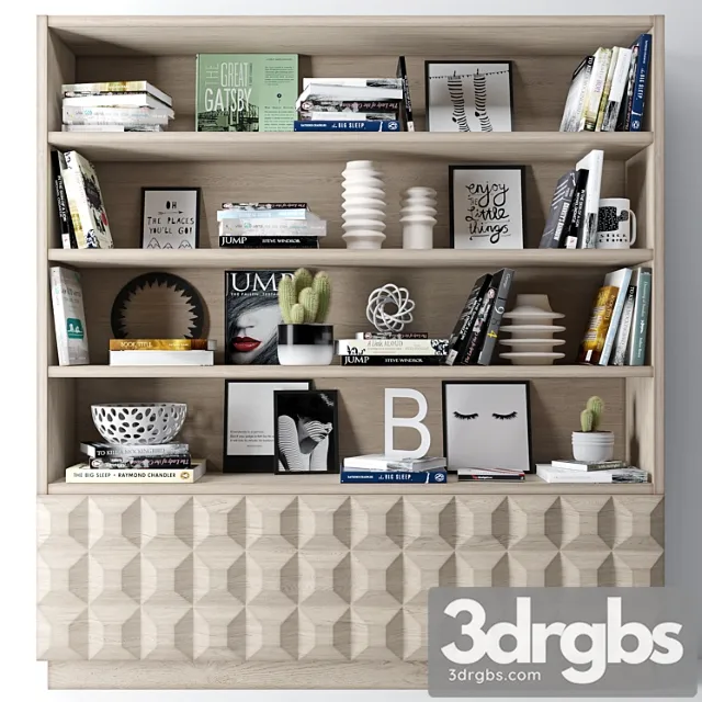 Bookshelf Decoration 3D Model Download
