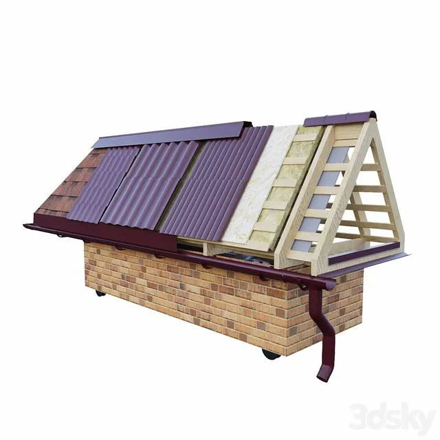 Booth Types of roof 3D Model