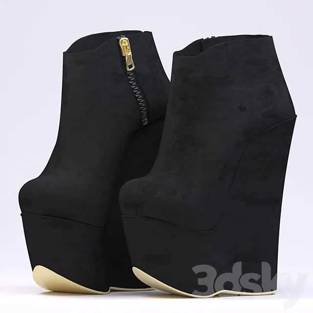 Boots on a high platform sole 3DModel