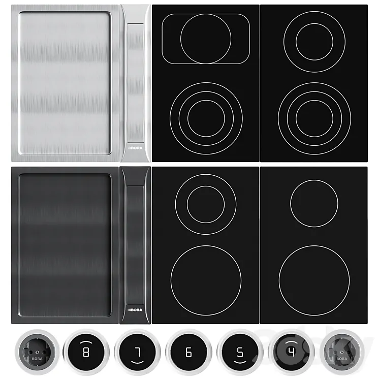 Bora Proffesional Kitchen Appliances 3.0 / Cooker set 3D Model Free