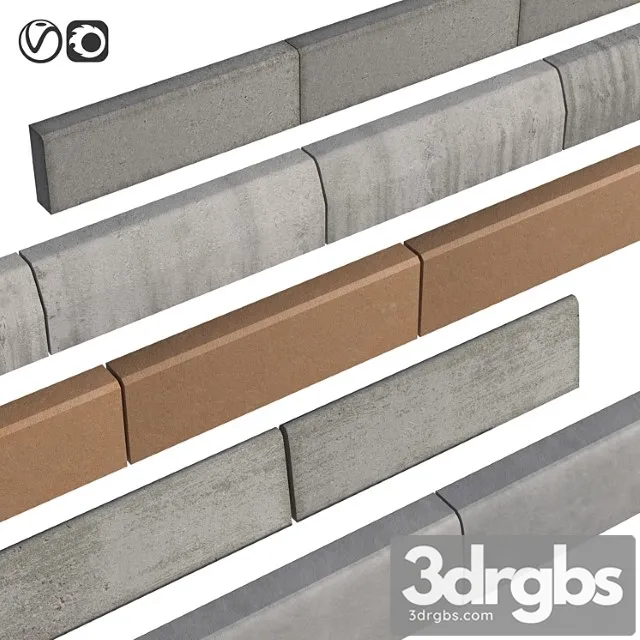 Border Profile Set Curb 3D Model Free