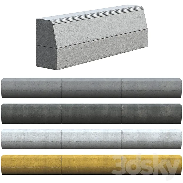 Border set (low poly) 3D Model