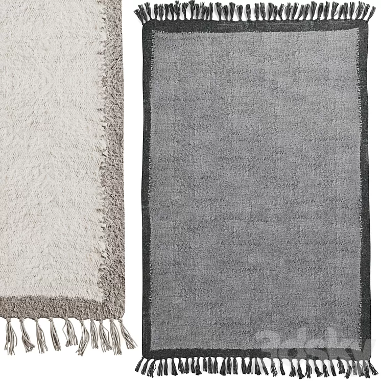 Border Shaggy Rug by Urban Outfitters 3D Model Free