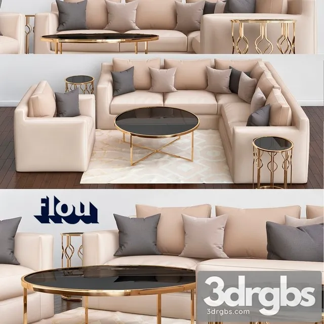 Borgonuovo Divano Flou 3D Model Free