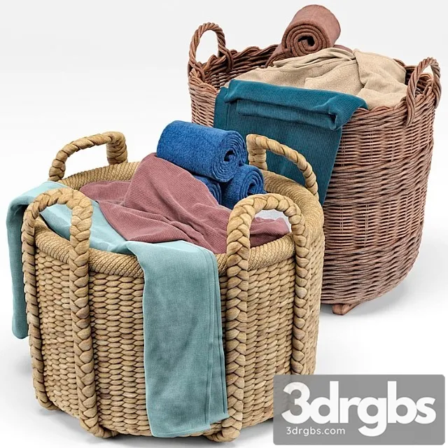 Borocay wicker floor basket, blossom hand woven basket