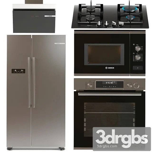 BOSCH 4 Kitchen Appliances Set 3D Model Free