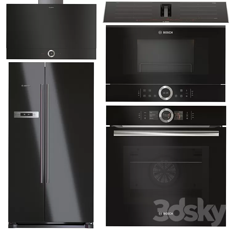 BOSCH 5 kitchen appliances set 3D Model