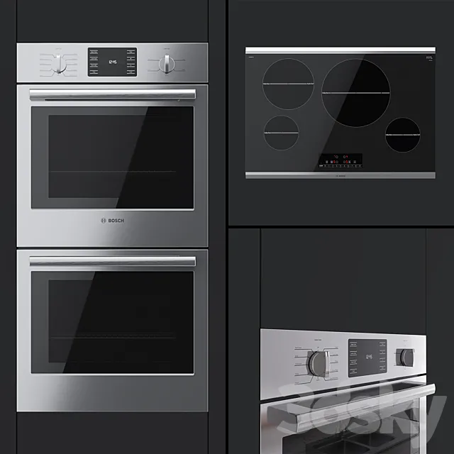 Bosch - dual oven HBN5651UC and hob NIT8068SUC 3DModel