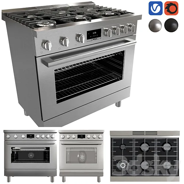 BOSCH HDS8655U & HDS8055U range cooker 3D Model