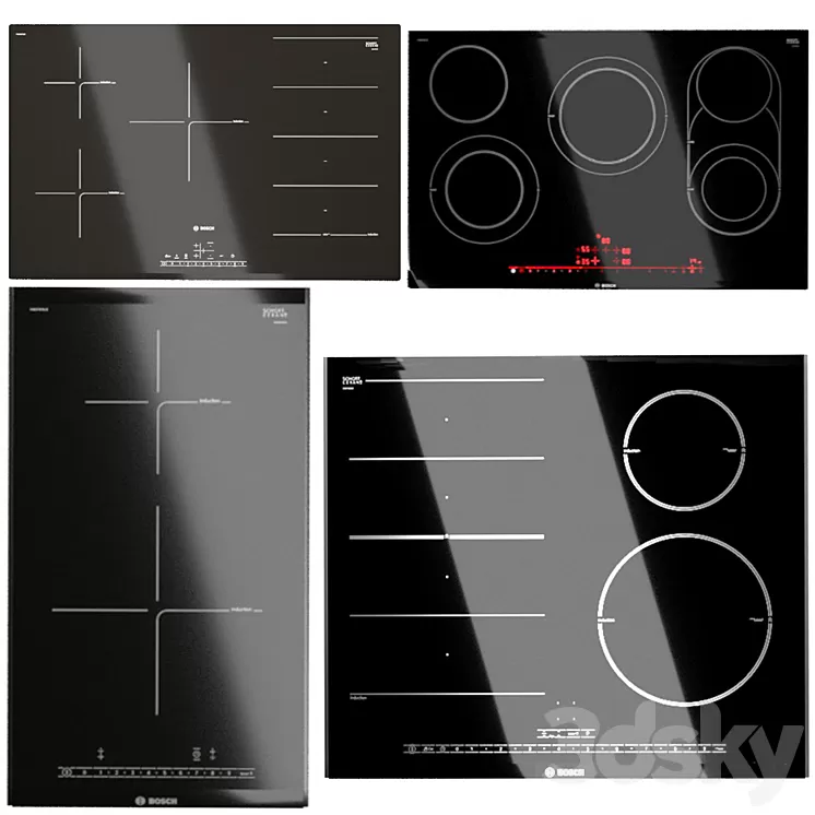 Bosch hobs set 3D Model Free
