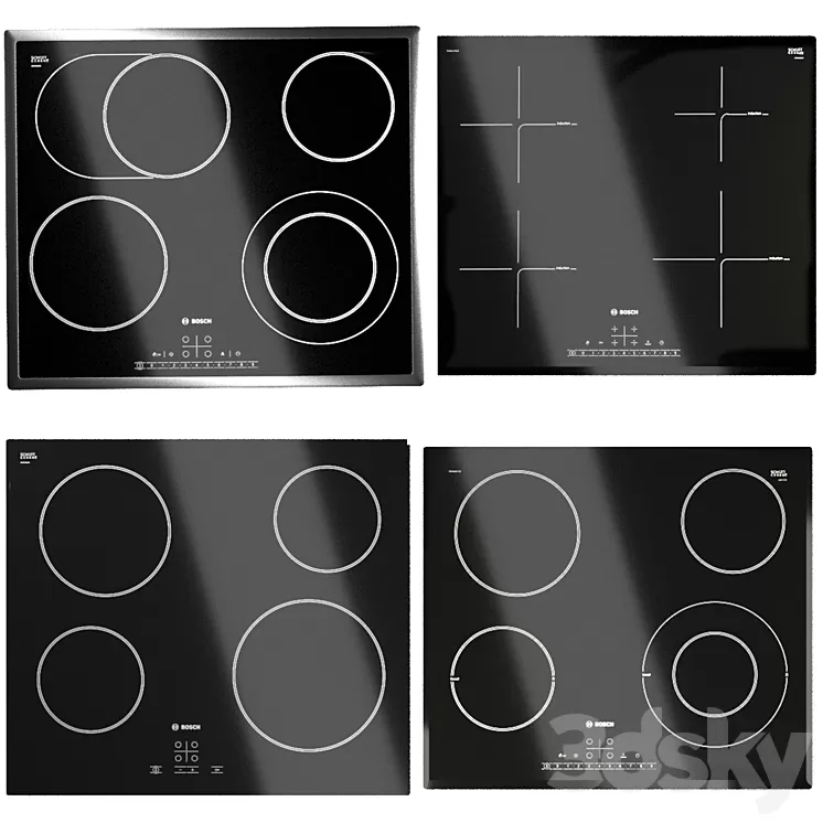 Bosch hobs set 3D Model Free