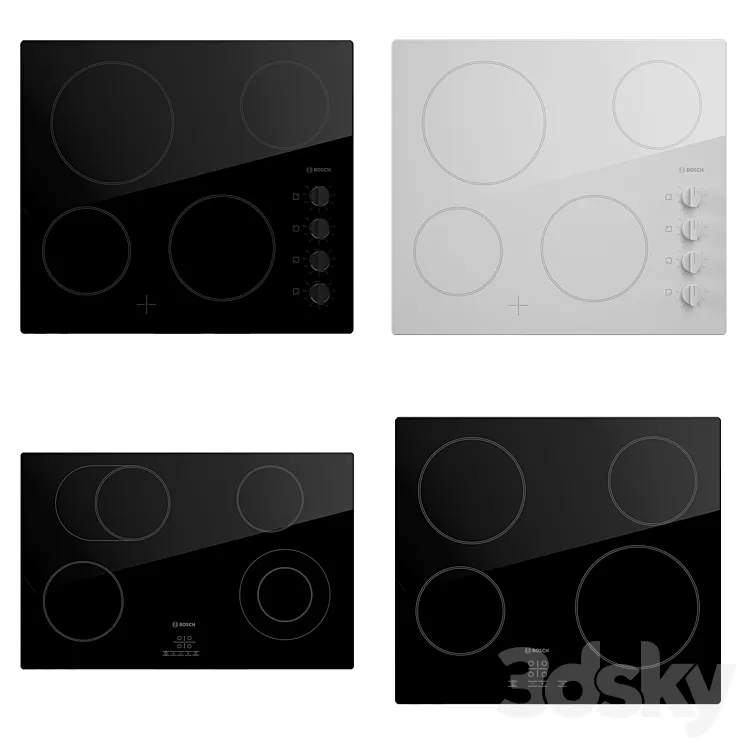 BOSCH home appliances collection (ceramic panels) 3D Model