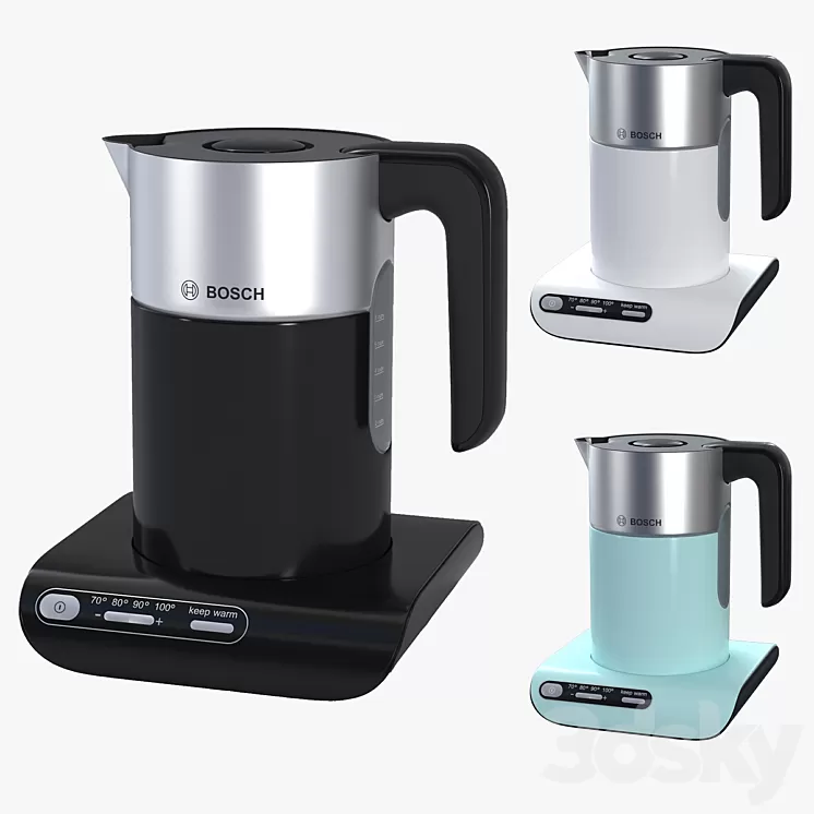 BOSCH kettle Styline TWK8633GB Black 3D Model