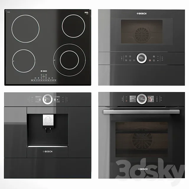 Bosch Serie 8 built-in appliances 3DModel