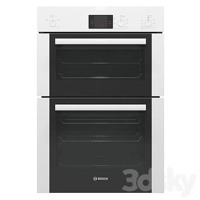Bosch Serie6 Double White Oven HBM13B221B 3D Model