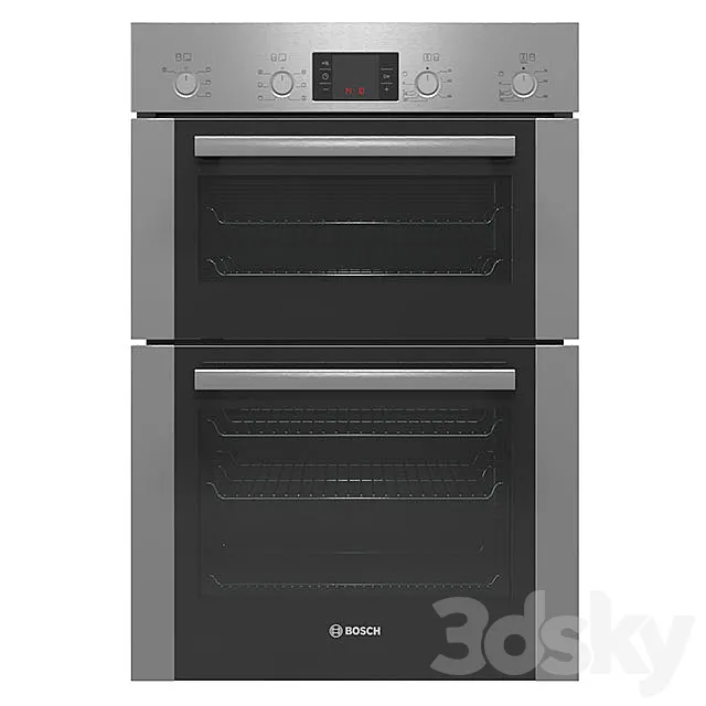 Bosch Serie6 HBM43B250B double oven from polished steel 3DModel