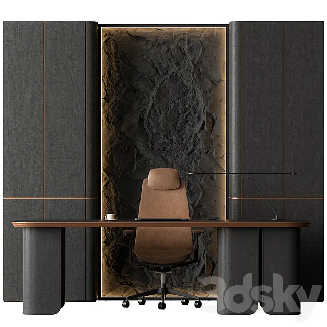 Boss Desk - Office Furniture 593 3D Model