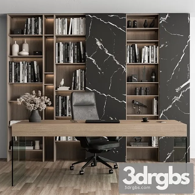 Boss Desk Set Office Furniture 411 3D Model Free