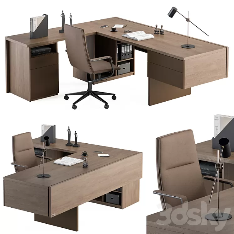 Boss Desk Wood and MDF - Office Furniture 243 3D Model