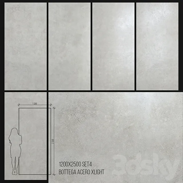 Bottega Acero 1200 X2500 Ceramic Tiles 3D Model
