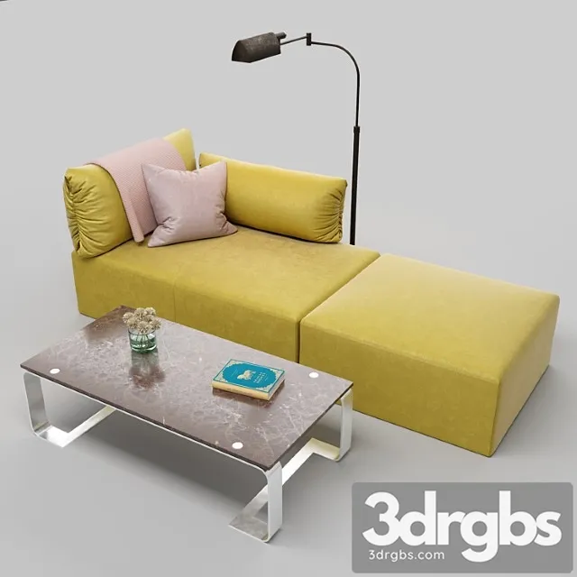 Bottega veneta tassello sofa set 2 3D Model Free