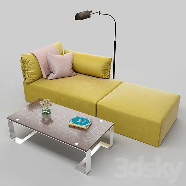 bottega veneta tassello sofa set 3D Model