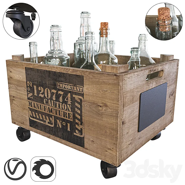 bottle crate 3D Model Free Download
