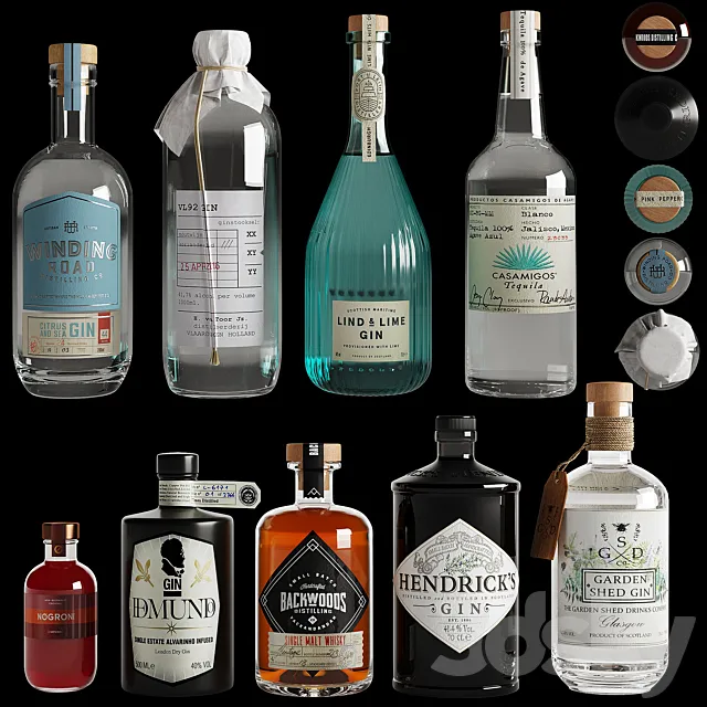 bottle set 01 3D Model