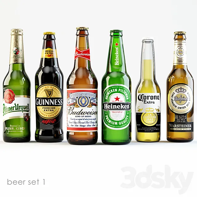 Bottles of beer 1 3D Model
